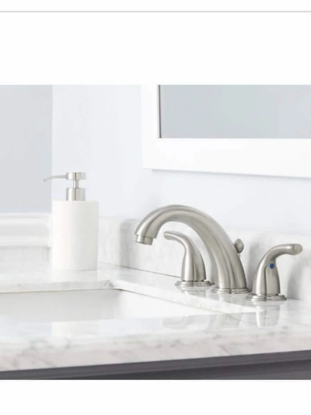 New Glacier Bay Builders Brushed Nickel Two-Handle Bathroom Faucet